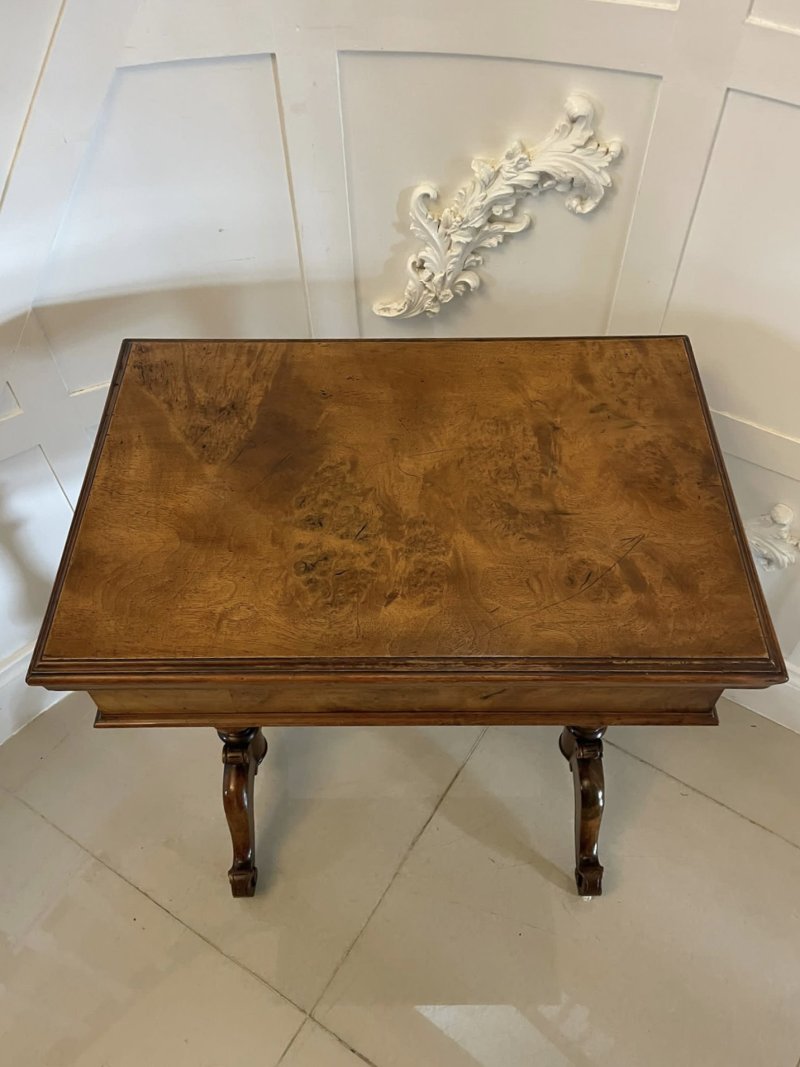Unusual Antique Victorian Quality Burr Walnut Jardiniere Table - Image 9